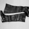 Civil War Black Real Leather Long Shoes