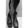 Civil War Black Real Leather Long Shoes