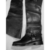 Civil War Black Real Leather Long Shoes