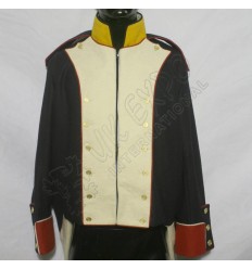 French Habit 1808 Black Coat with white front and red piping