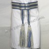Army Sash Waist Belt Blue silk with Silver bullioln Waist Sash