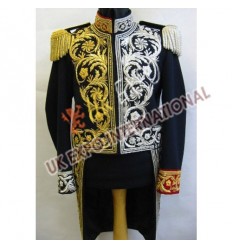 Red Officer Tunic with Gold Braid Black Color and cuff with Gold cord Shoudlers