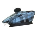 Black Glengarry Hat with Royal Stewart Tartan dicing and Red pom