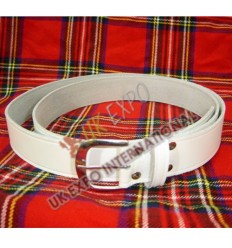 White Waist Belt 2inch Wide Round Buckle