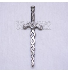 Celtic sword kilt pin chrome finish