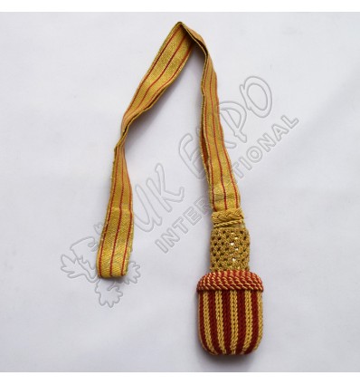 Gold and Maroon Braided Sword Knot