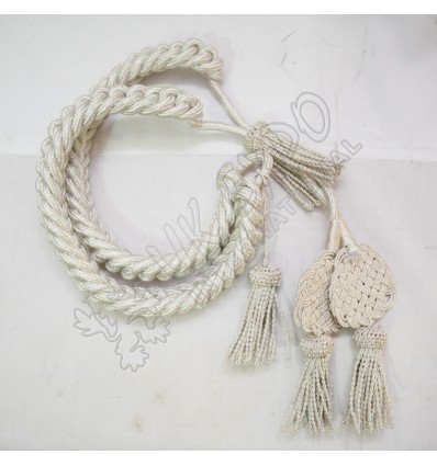 Shako cord white wool with square Russian braid