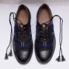 Mekenzie Modern Tartan PVC shine in Black Color With ruber sole