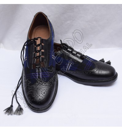 Mekenzie Modern Tartan PVC shine in Black Color With ruber sole