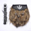 Multi Color Artificial Long Hair Fur with large size scottish Thistle Badge